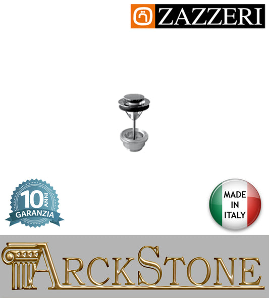 Piletta scarico marca Zazzeri modello TREND X-ONE comando pressione tappo Ø40mm finitura ottone cromato arredamento arredo bagno casa home autorizzato acqua azienda certificata garanzia 10 anni qualità made in italy