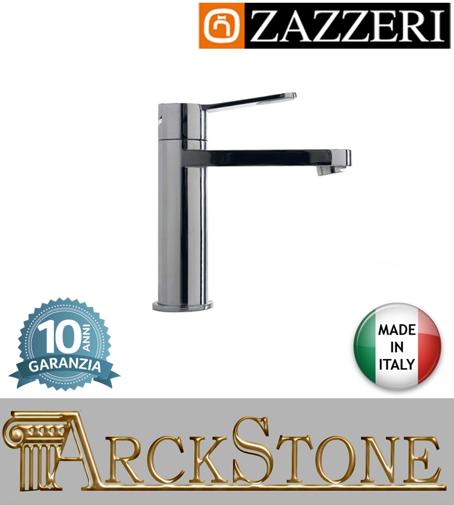 Miscelatore lavabo marca Zazzeri modello TREND X finitura ottone cromato senza piletta scarico areatore appoggio anticalcare arredamento arredo bagno autorizzato azienda certificata garanzia 10 anni qualità made in italy