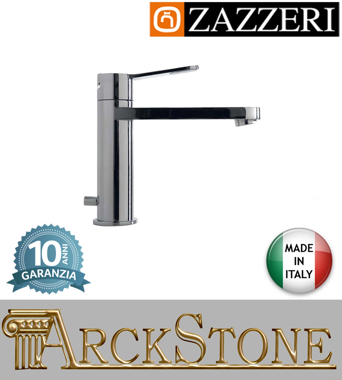 Miscelatore lavabo 150 mm marca Zazzeri modello TREND X finitura ottone cromato piletta scarico areatore appoggio anticalcare arredamento arredo bagno home autorizzato azienda certificata garanzia 10 anni qualità made in italy