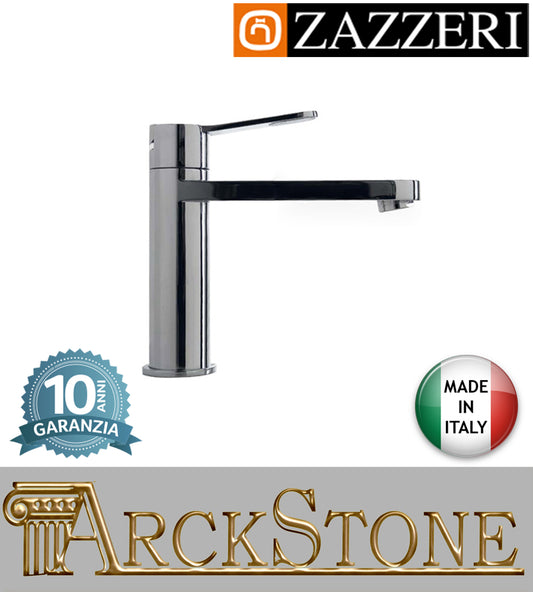 Miscelatore lavabo 150mm marca Zazzeri modello TREND X finitura ottone cromato senza piletta scarico areatore appoggio anticalcare arredamento arredo bagno autorizzato azienda certificata garanzia 10 anni qualità made in italy