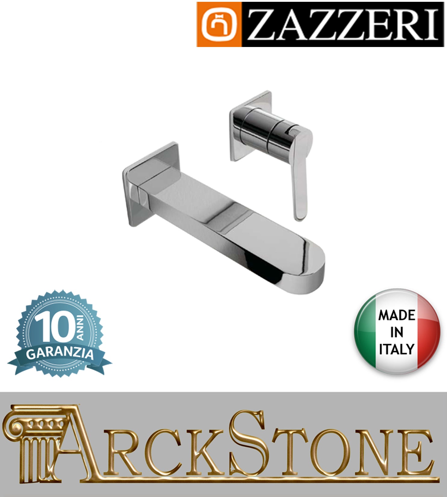 Miscelatore lavabo marca Zazzeri modello TREND X incasso getto 185 mm senza piastra finitura ottone cromato anticalcare parete muro arredamento arredo bagno autorizzato azienda certificata garanzia 10 anni qualità made in italy