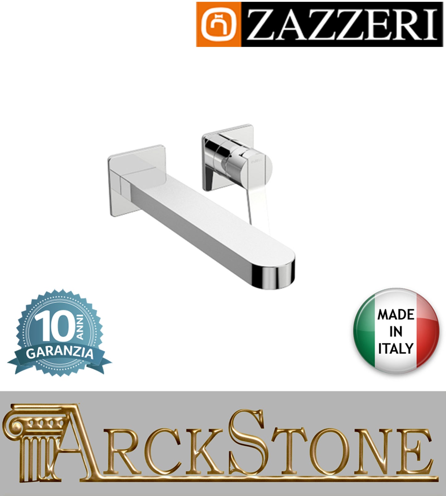 Miscelatore lavabo marca Zazzeri modello TREND X incasso getto 245 mm senza piastra finitura ottone cromato anticalcare parete muro arredamento arredo bagno autorizzato azienda certificata garanzia 10 anni qualità made in italy