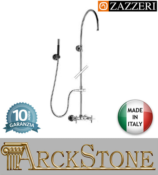 Colonna doccia marca casa Zazzeri modello Shower Unix miscelatore meccanico gruppo esterno doccetta deviatore Vitone Ceramico 180° garanzia 10 anni qualità made in italy