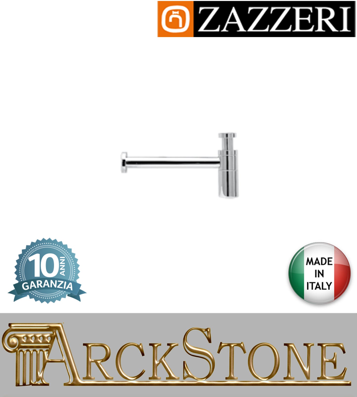 Sifone lavabo marca Zazzeri modello Da-Da 3 finitura ottone cromato ispezionabile anticalcare arredamento casa home arredo bagno acqua autorizzato azienda certificata garanzia 10 anni qualità made in italy