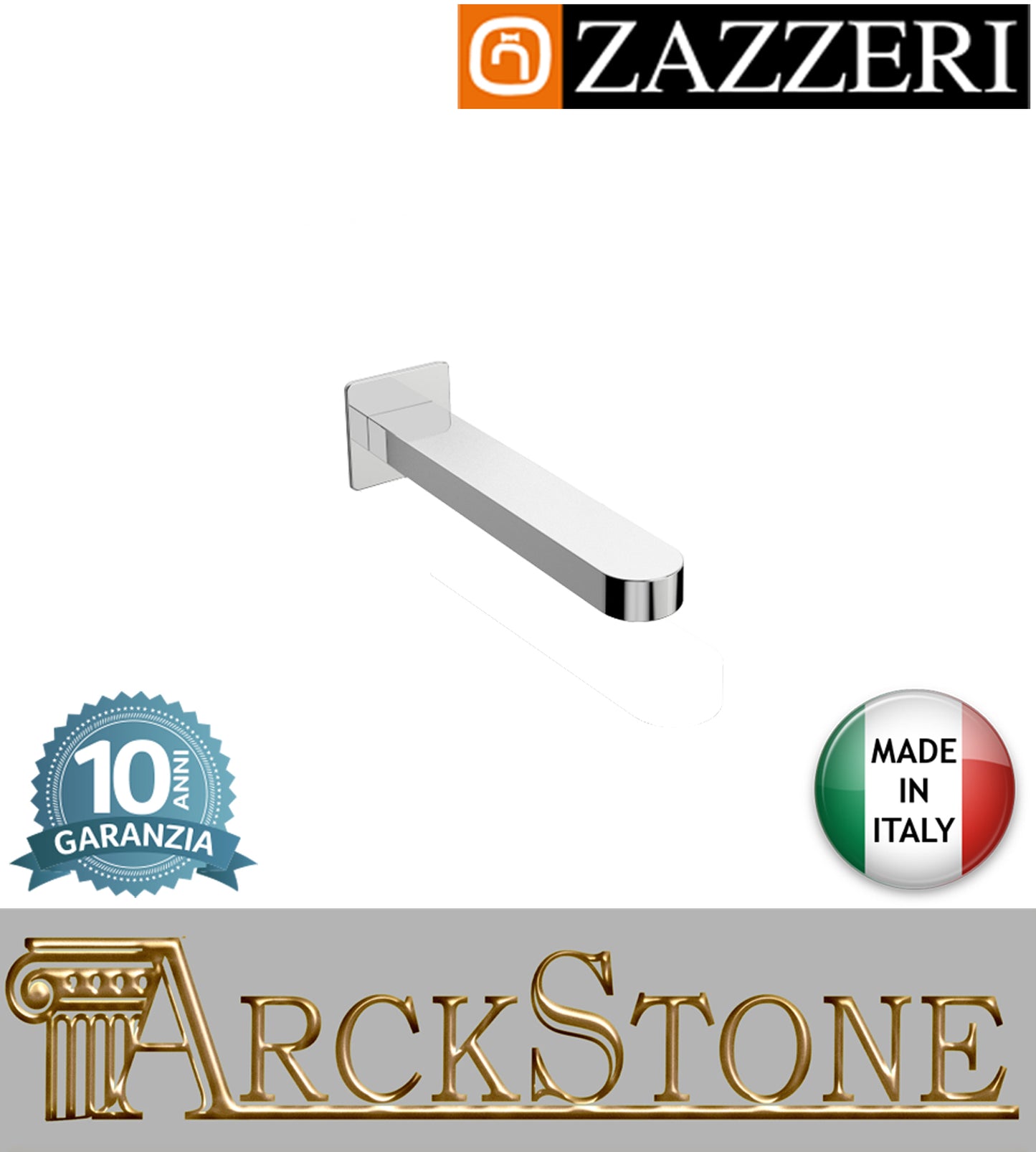 Getto lavabo vasca 240 mm marca Zazzeri modello TREND X deviatore incasso parete deviatore finitura ottone cromato anticalcare arredamento casa acqua muro arredo bagno autorizzato azienda garanzia 10 anni qualità made in italy
