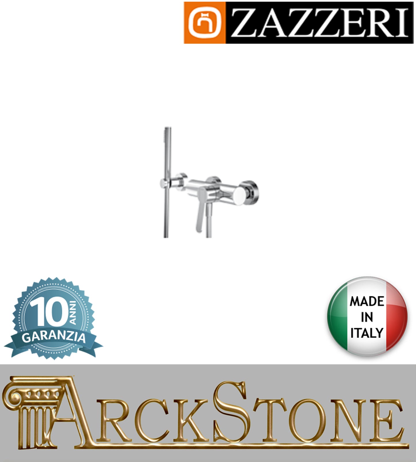 Miscelatore doccia marca Zazzeri modello TREND X esterno finitura ottone cromato attacco doccetta flessibile completo arredamento casa home arredo bagno acqua autorizzato azienda certificata garanzia 10 anni qualità made in ita