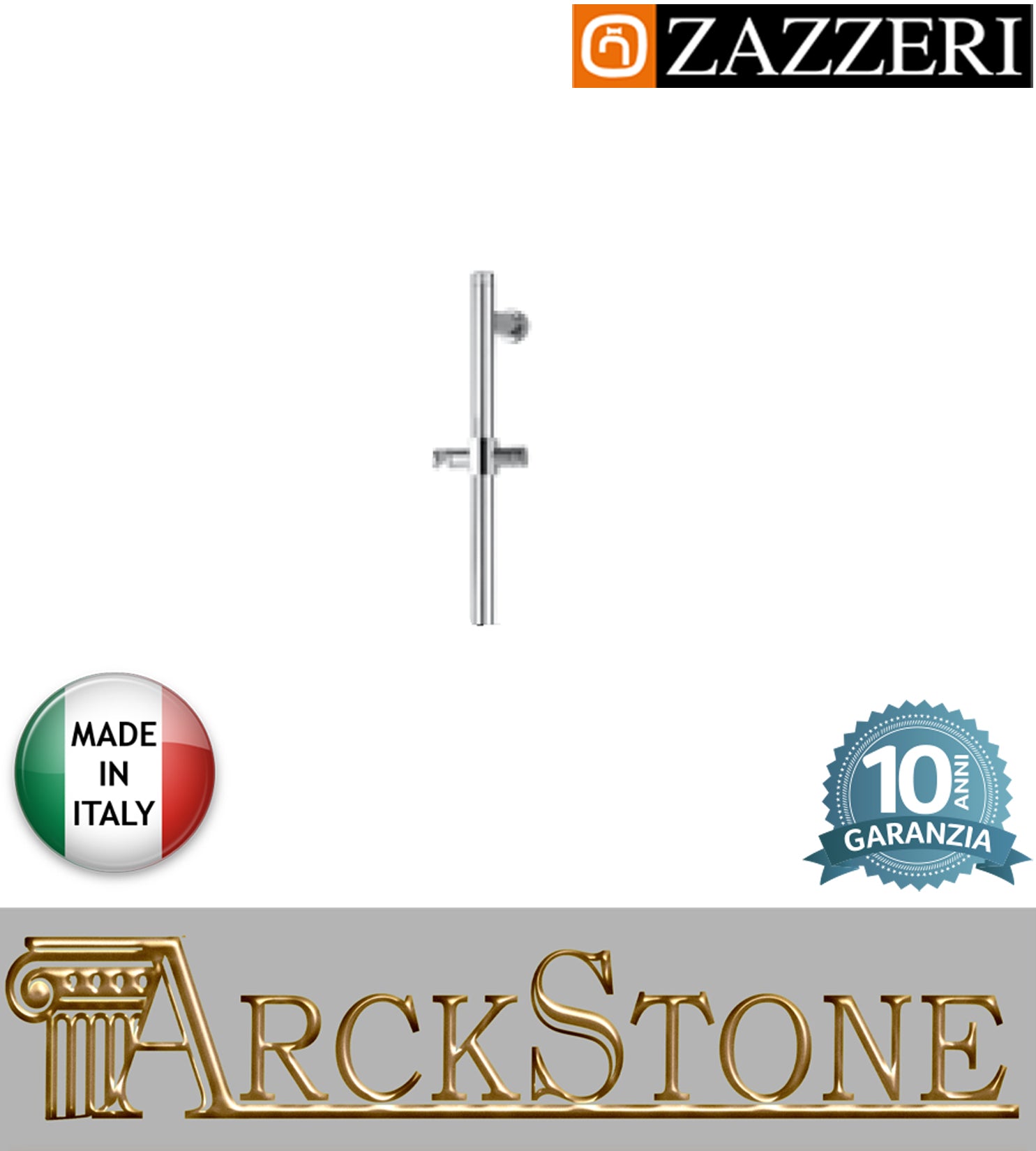 Asta saliscendi doccetta marca Zazzeri modello Shower Unix 3600A414A00 CRCR parete finitura cromata rubinetteria muro casa arredamento bagno cromo incasso garanzia 10 anni azienda certificata qualità made in italy