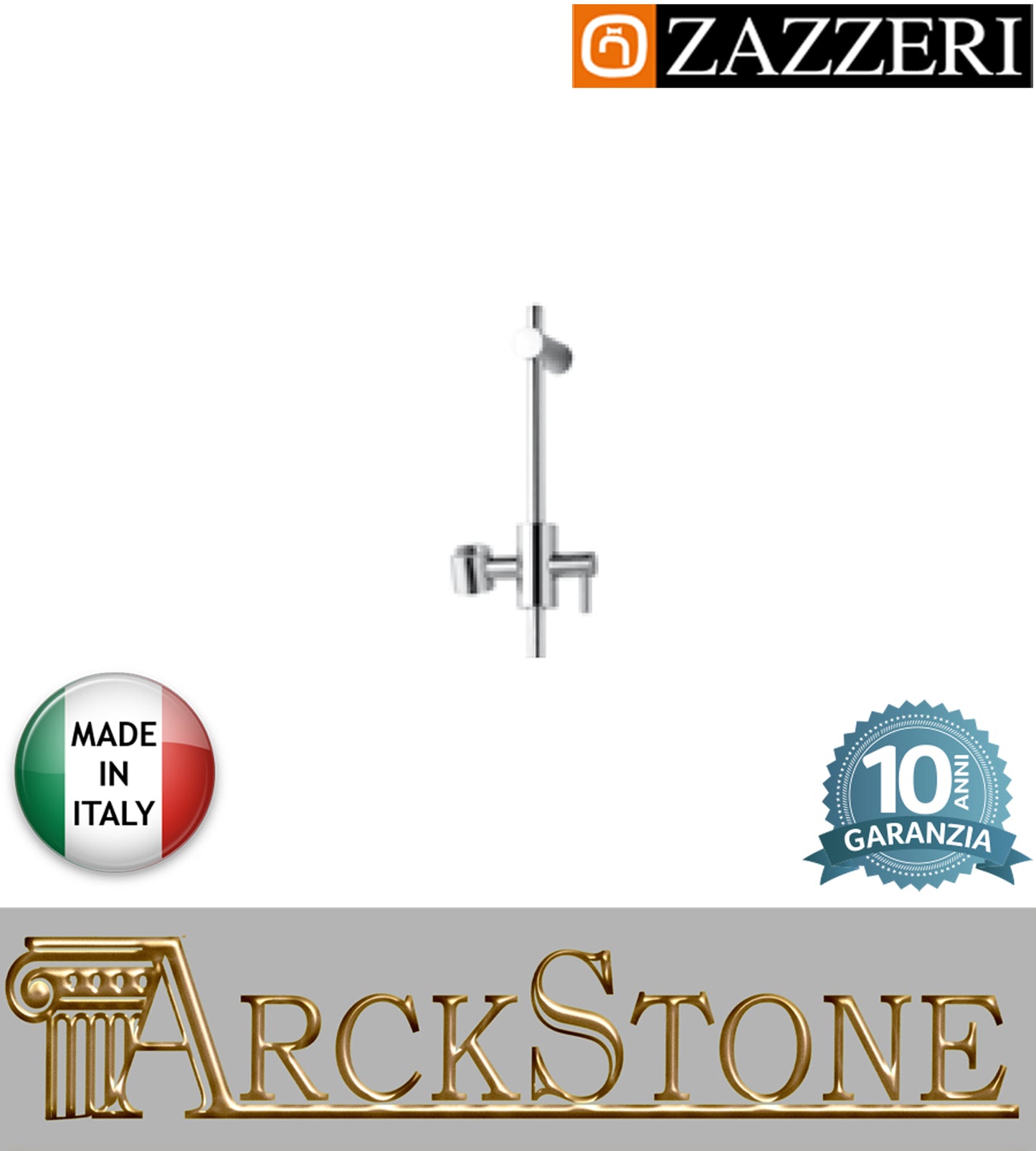 Asta saliscendi doccetta marca Zazzeri modello Shower Unix 6901A414A01 CRCR parete finitura cromata rubinetteria muro casa arredamento bagno cromo incasso garanzia 10 anni azienda certificata qualità made in italy