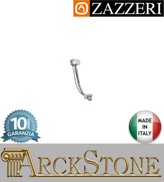 Colonna scarico marca Zazzeri modello Kent finitura cromata troppo pieno getto erogazione vasca rubinetteria arredamento casa home acqua arredo bagno azienda certificata garanzia 10 anni qualità made in italy