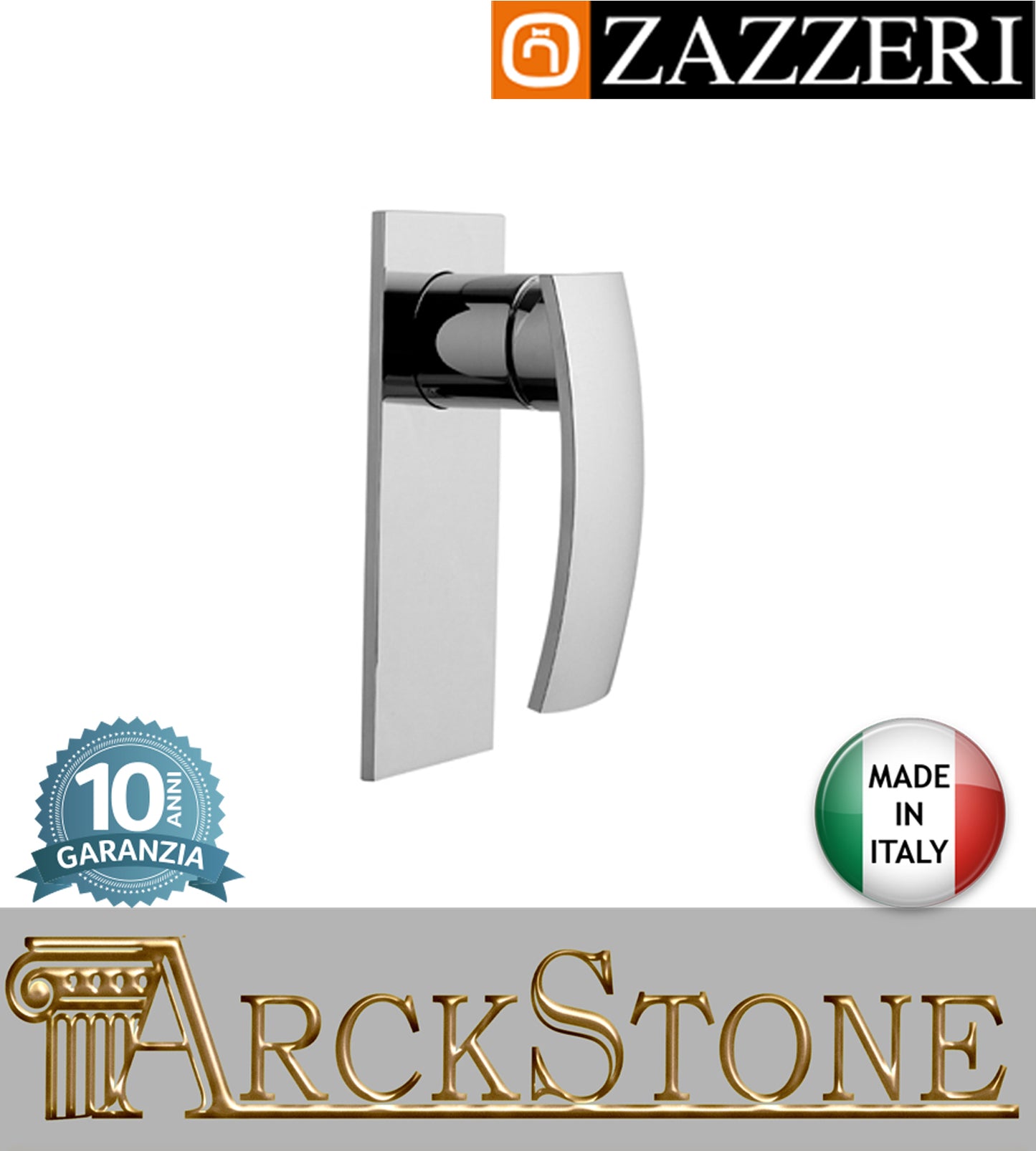 Miscelatore doccia marca Zazzeri modello Moon Mono finitura ottone cromato incasso parete rubinetteria rubinetto arredamento casa home arredo bagno muro autorizzato azienda certificata garanzia 10 anni qualità made in italy