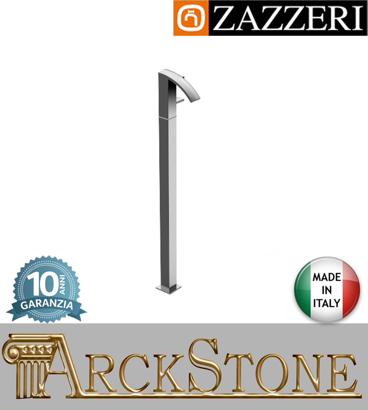 Miscelatore lavabo marca Zazzeri modello Moon finitura ottone cromato pavimento colonna terra rubinetteria rubinetto fontana acqua arredamento casa home arredo bagno autorizzato azienda garanzia 10 anni qualità made in italy