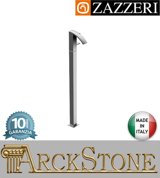 Miscelatore lavabo marca Zazzeri modello Moon finitura ottone cromato pavimento colonna terra rubinetteria rubinetto fontana acqua arredamento casa home arredo bagno autorizzato azienda garanzia 10 anni qualità made in italy