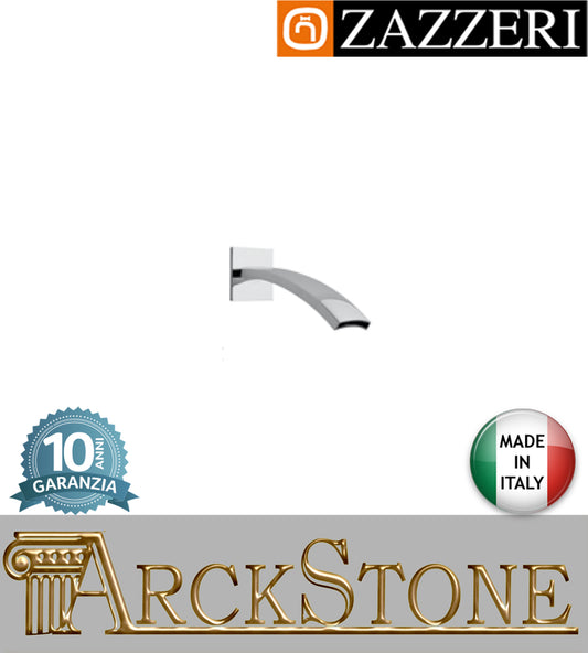 Getto erogazione vasca marca Zazzeri modello Moon finitura ottone cromato parete incasso muro Lunghezza 188,3 mm rubinetteria arredamento casa home cromo arredo bagno acqua garanzia 10 anni qualità made in italy