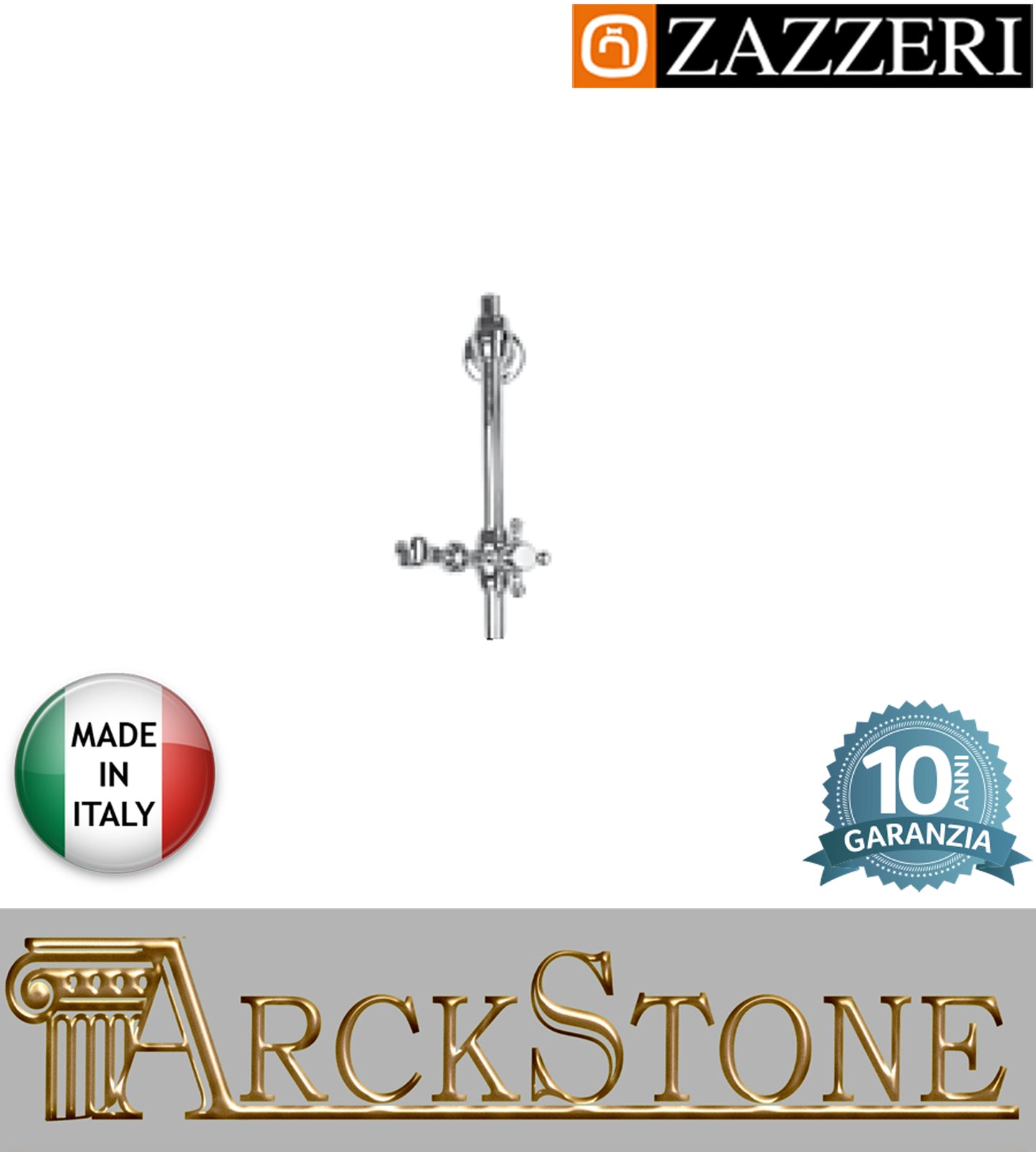Asta saliscendi doccetta marca Zazzeri modello Shower Unix 5500A419A00 CRCR parete finitura cromata rubinetteria muro casa arredamento bagno cromo incasso garanzia 10 anni azienda certificata qualità made in italy