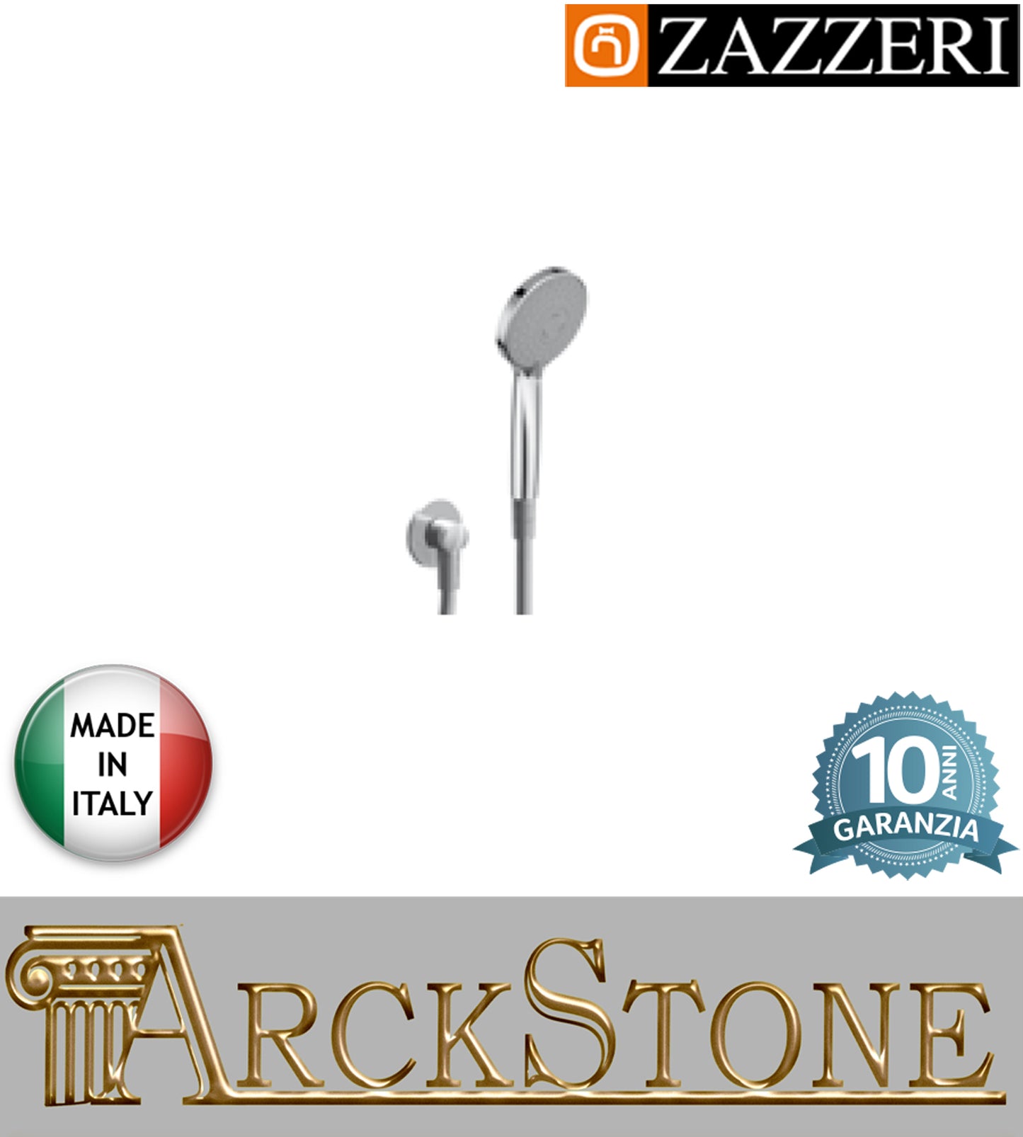 Duplex doccia Ø110 mm marca Zazzeri modello Shower Unix completo presa acqua cromata doccetta mano flessibile PVC anticalcare rubinetteria tre funzioni parete casa arredamento bagno cromo garanzia 10 anni azienda qualità 