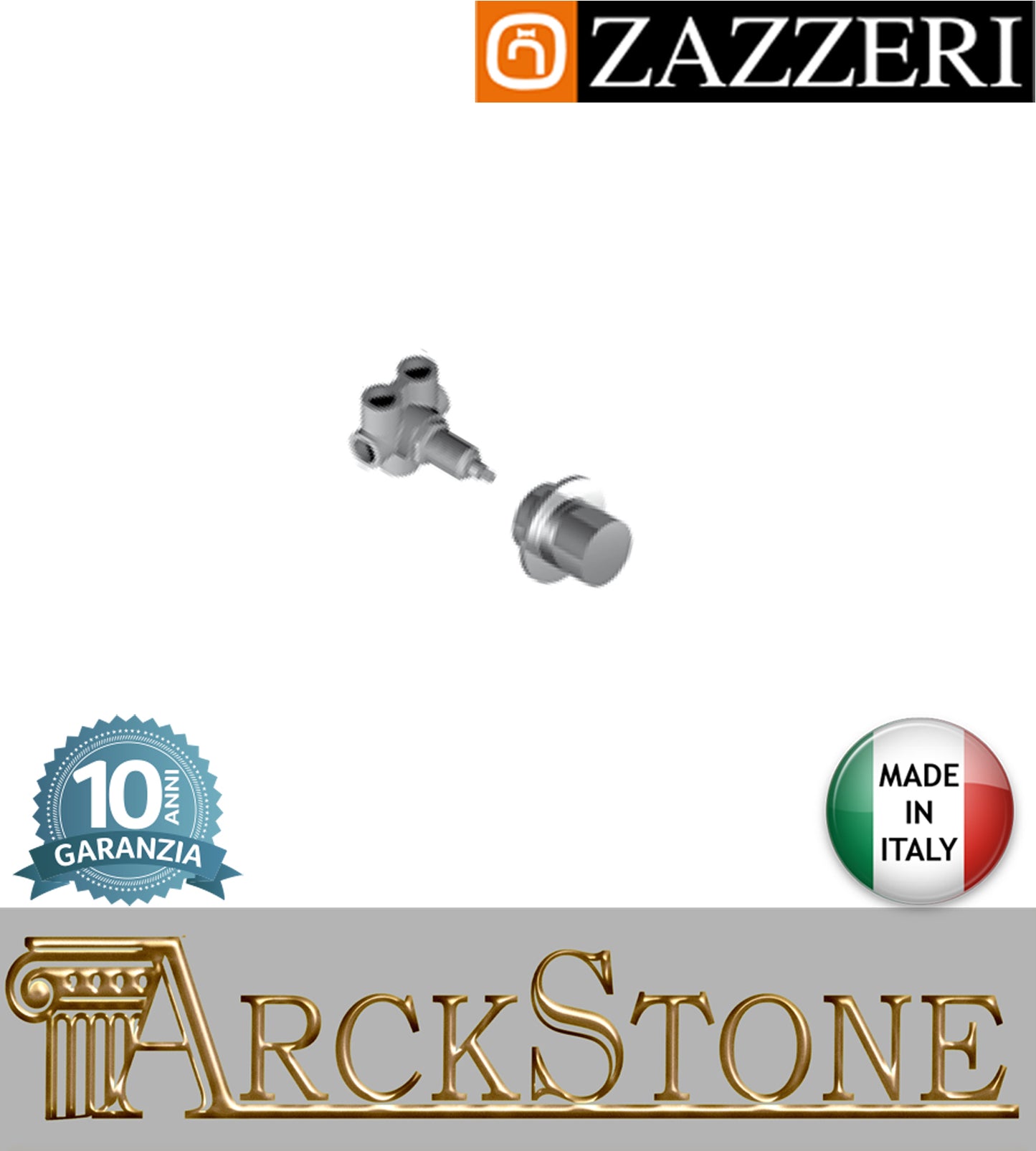 Rubinetto arresto marca Zazzeri modello Da-Da 7 Mono finitura ottone cromato deviatore parete muro incasso completo rubinetteria arredamento casa arredo bagno azienda certificata garanzia 10 anni qualità made in ita