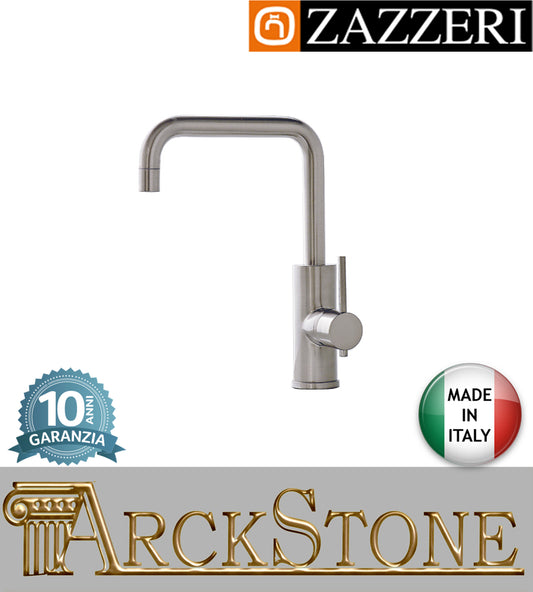 Miscelatore lavabo marca Zazzeri modello Modo 7 finitura ottone cromato collo girevole Ø40 mm appoggio rubinetto senza scarico arredamento casa arredo bagno garanzia 10 anni qualità made in italy