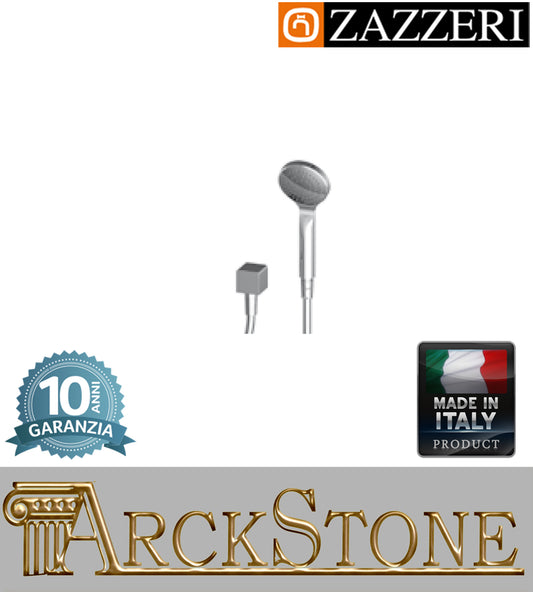 Duplex doccia Ø100 mm marca Zazzeri modello Shower Unix completo presa acqua cromata doccetta mano flessibile PVC anticalcare rubinetteria parete casa arredamento bagno cromo garanzia 10 anni azienda made in italy