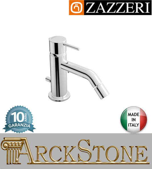 Miscelatore bidet marca Zazzeri modello Modo 7 finitura ottone cromato appoggio monoforo scarico automatico arredamento casa home arredo bagno fontana acqua garanzia 10 anni qualità made in italy