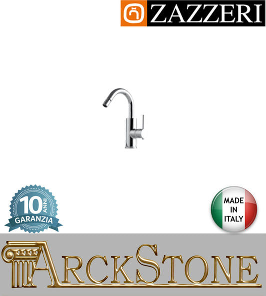 Miscelatore bidet marca Zazzeri modello Modo 7 finitura ottone cromato appoggio monoforo Ø40 mm collo girevole tondo senza scarico arredamento arredo bagno garanzia 10 anni qualità made in italy