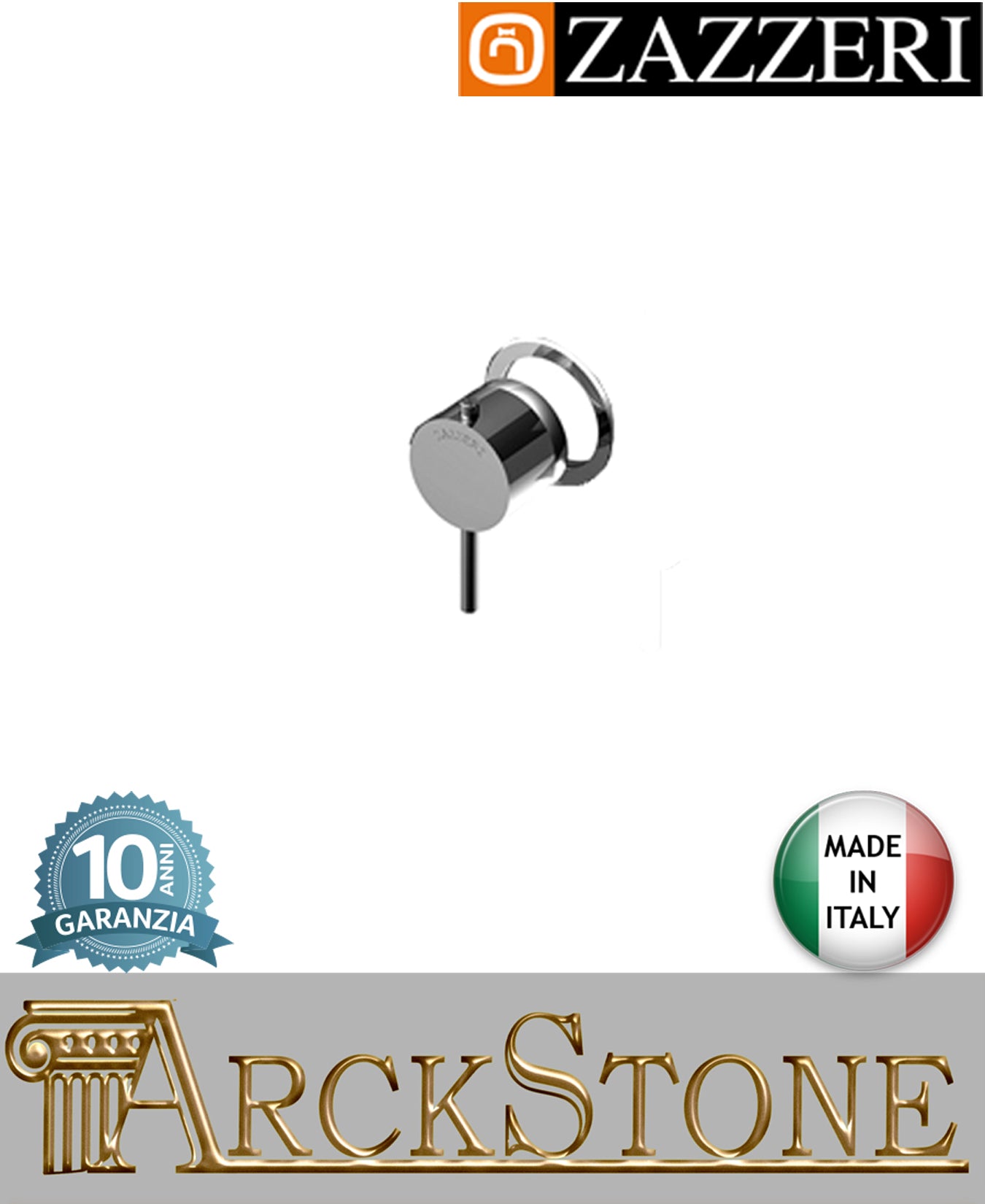 Miscelatore doccia marca Zazzeri modello Modo 7 finitura ottone cromato parete incasso muro completo borchia piccola arredamento casa home fontana arredo bagno rubinetteria autorizzato azienda certificata garanzia 10 anni qualità made in italy
