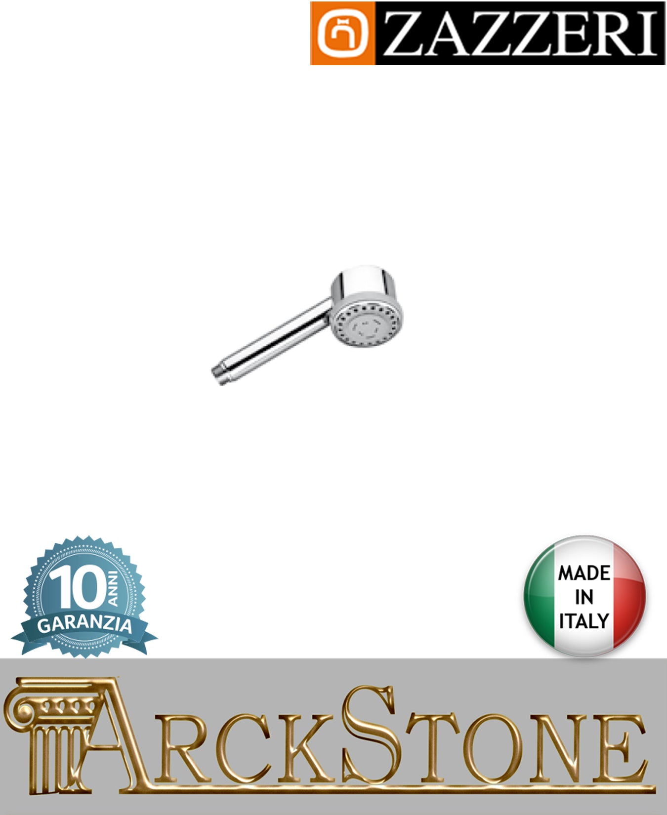 Doccetta marca Zazzeri modello Modo 7 finitura metallo cromato mano multifunzione 4 Funzioni anticalcare arredamento casa home acqua arredo bagno parete muro garanzia 10 anni qualità made in italy