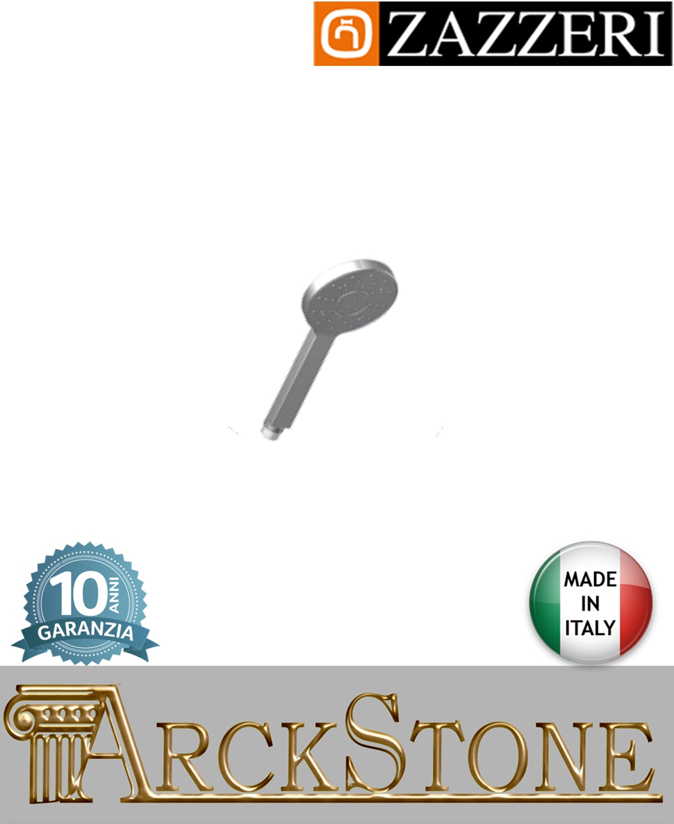 Doccetta Ø105 mm marca Zazzeri modello Modo 7 finitura metallo cromato mano anticalcare arredamento casa home acqua arredo bagno parete muro garanzia 10 anni qualità made in italy