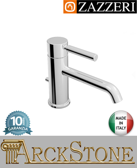 Miscelatore lavabo Ø43 mm marca Zazzeri modello Da-Da 7 Mono L150 H66 mm finitura ottone cromato scarico automatico prolungato appoggio monoforo casa acqua arredo bagno azienda certificata garanzia 10 anni qualità m