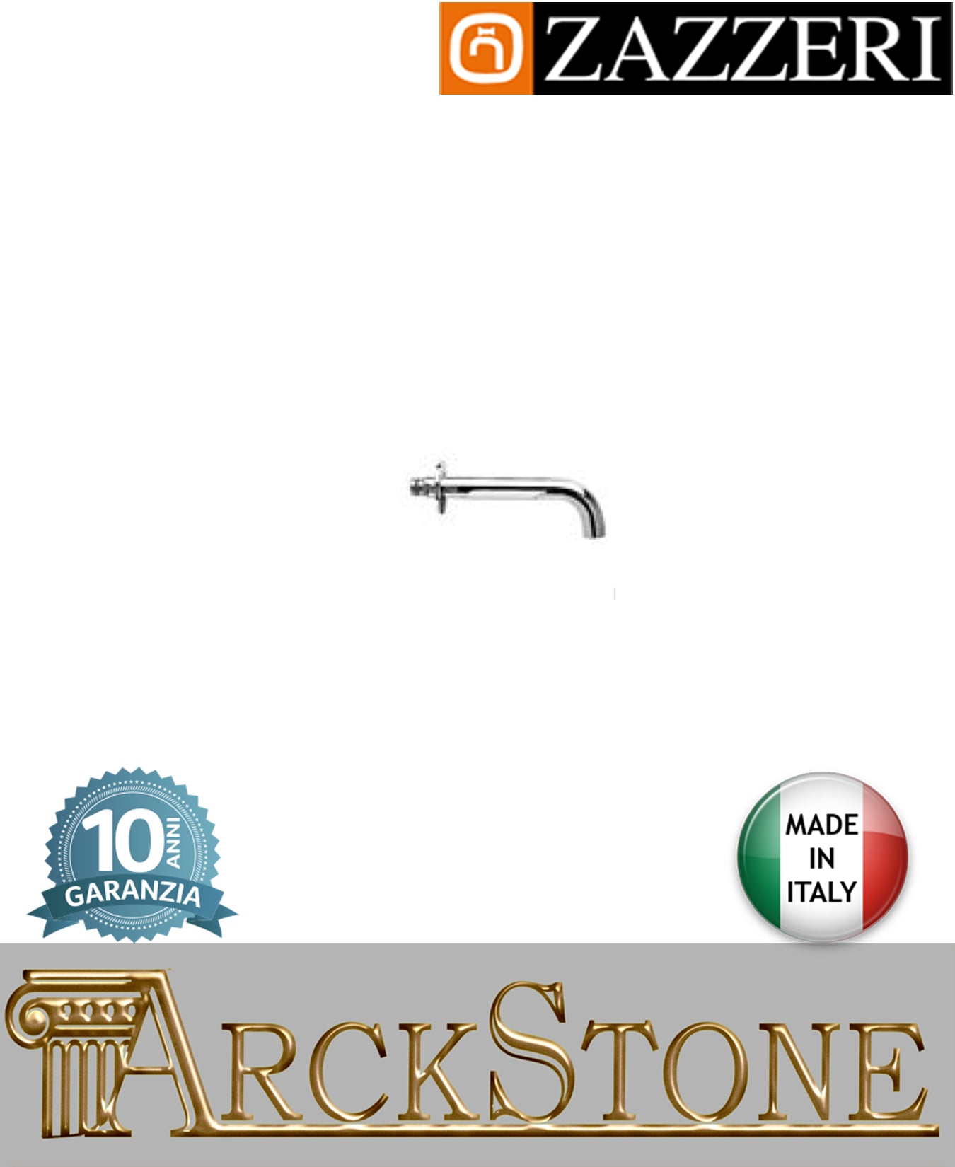 Getto vasca 185 mm marca Zazzeri modello Da-Da 7 Mono finitura ottone cromato parete incasso areatore arredamento casa home arredo bagno acqua fontana azienda certificata garanzia 10 anni qualità made in italy