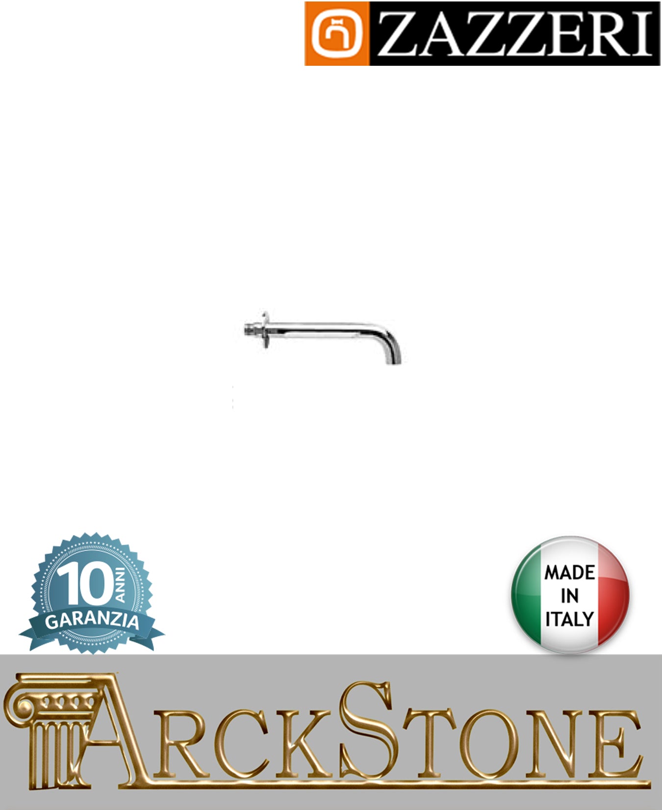 Getto vasca 215 mm marca Zazzeri modello Da-Da 7 Mono finitura ottone cromato parete incasso areatore arredamento casa home arredo bagno acqua fontana azienda certificata garanzia 10 anni qualità made in italy
