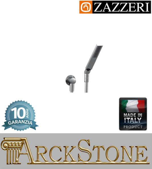 Set doccia asta saliscendi marca Zazzeri modello Shower Unix 3500Q417A00 CRCR completo presa acqua cromata doccetta mano flessibile PVC anticalcare rubinetteria parete casa arredamento bagno cromo garanzia 10 anni azienda made in italy