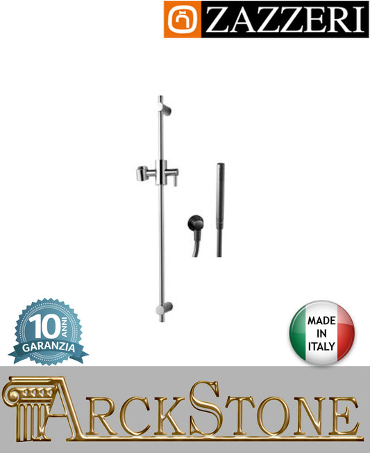 Asta saliscendi marca Zazzeri modello Da-Da 7 Mono finitura ottone cromato doccetta stilo anticalcarepresa acqua muro parete arredamento casa arredo bagno azienda certificata garanzia 10 anni qualità made in italy