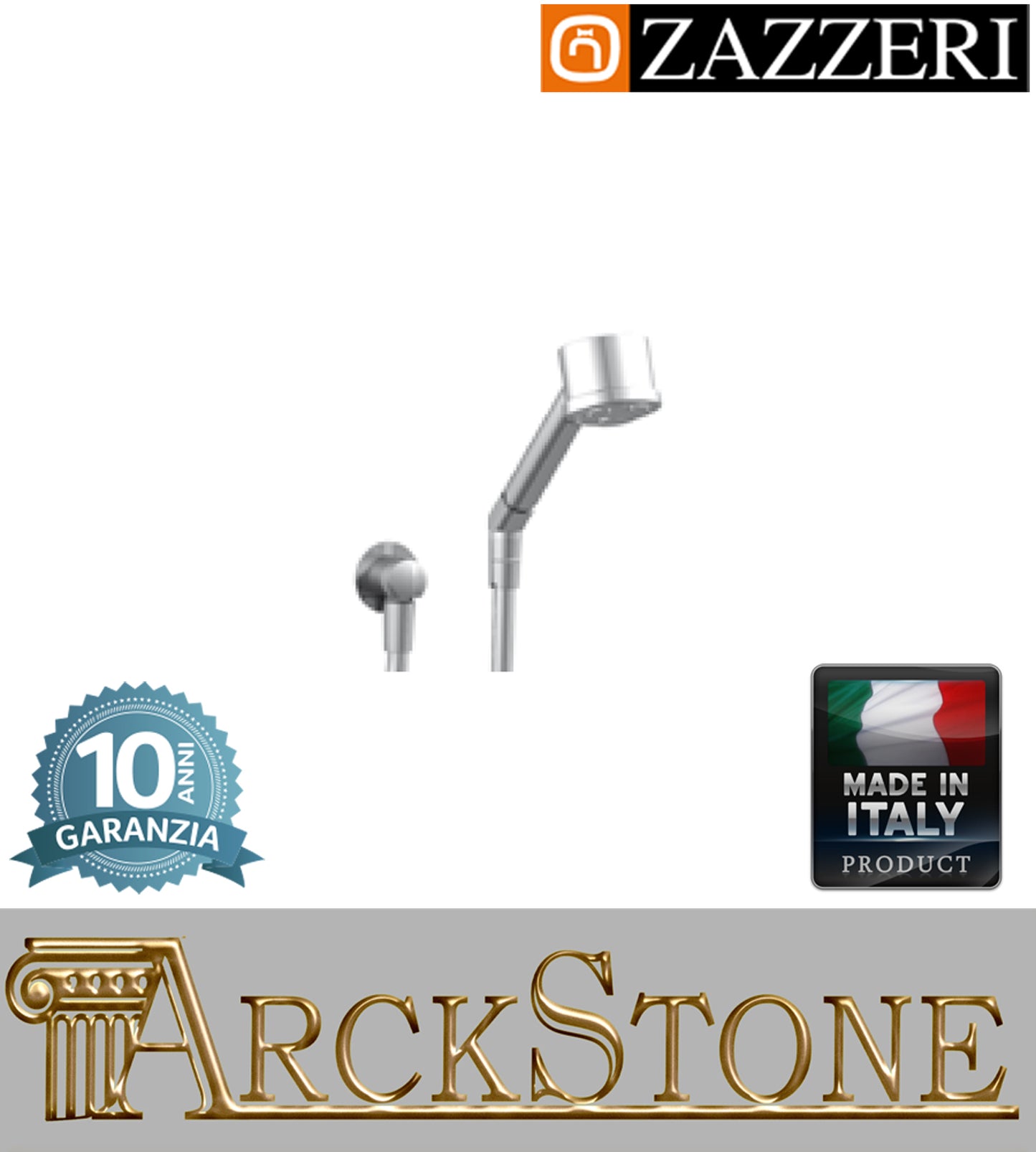 Set doccia asta saliscendi marca Zazzeri modello Shower Unix completo presa acqua cromata doccetta mano quattro funzioni flessibile PVC anticalcare rubinetteria parete bagno cromo garanzia 10 anni azienda made in italy
