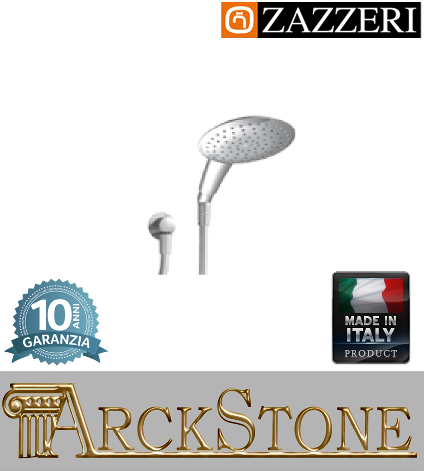 Set doccia asta saliscendi marca Zazzeri modello Shower Unix completo presa acqua cromata doccetta mano flessibile PVC anticalcare rubinetteria parete casa arredamento bagno cromo garanzia 10 anni azienda made in italy