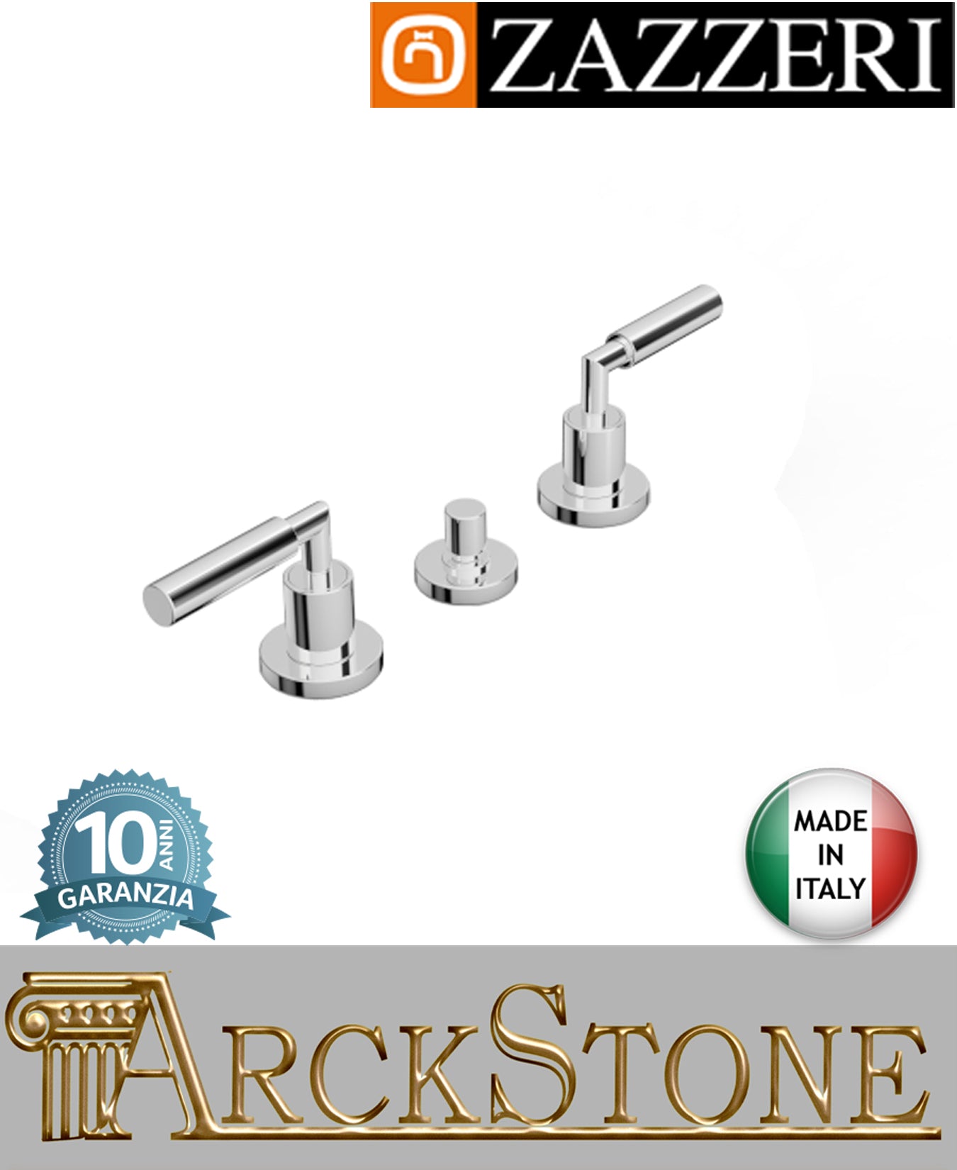 Miscelatore bidet marca Zazzeri modello Da-Da 3 finitura ottone cromato vitone ceramico 90° appoggio 3 tre fori rubinetteria arredamento casa arredo bagno azienda certificata garanzia 10 anni qualità made in italy