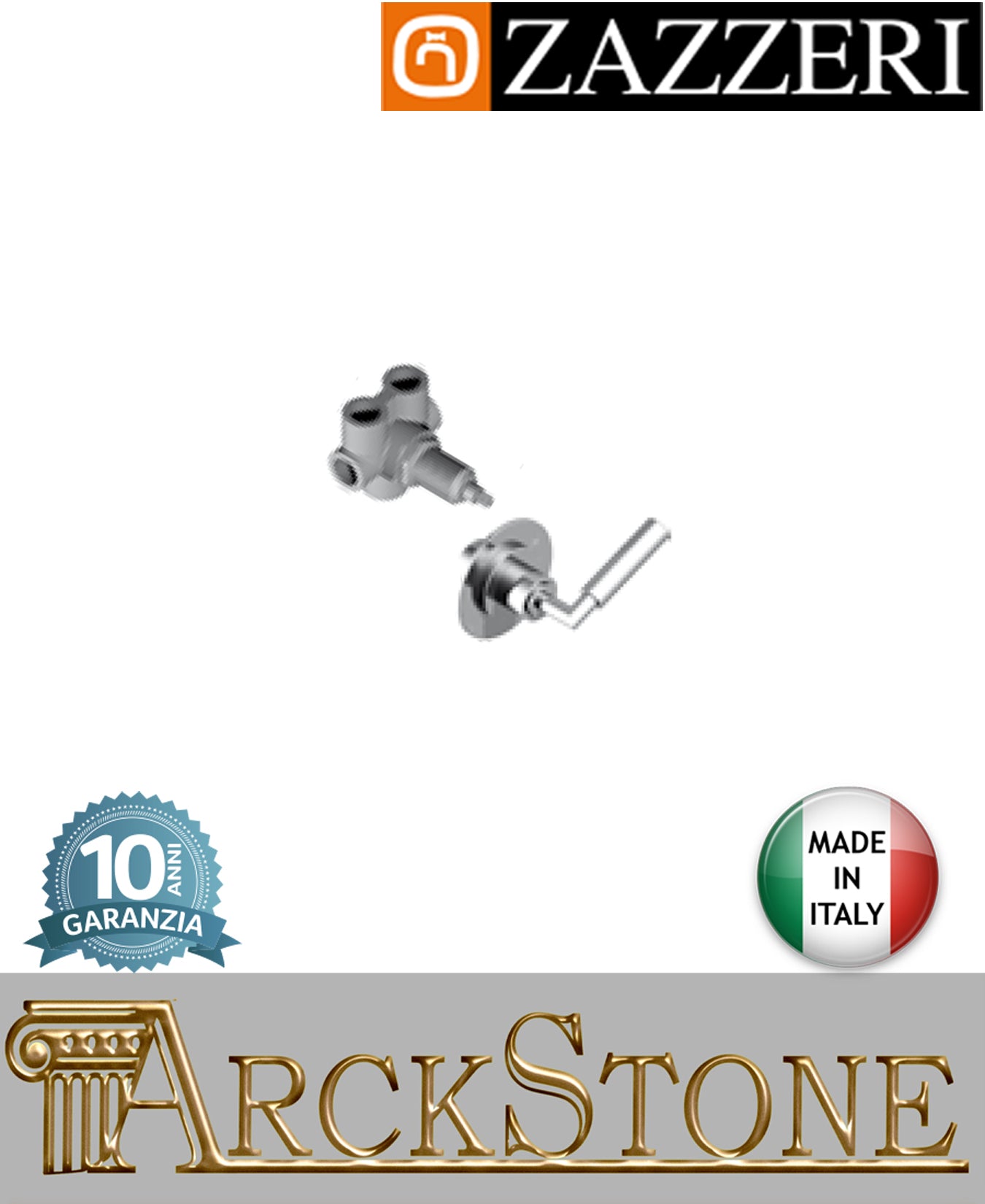 Rubinetto arresto marca Zazzeri modello Da-Da 3 finitura ottone cromato deviatore incasso tre 3 vie completo parete rubinetto rubinetteria arredamento cromo arredo bagno muro garanzia 10 anni qualità made in italy