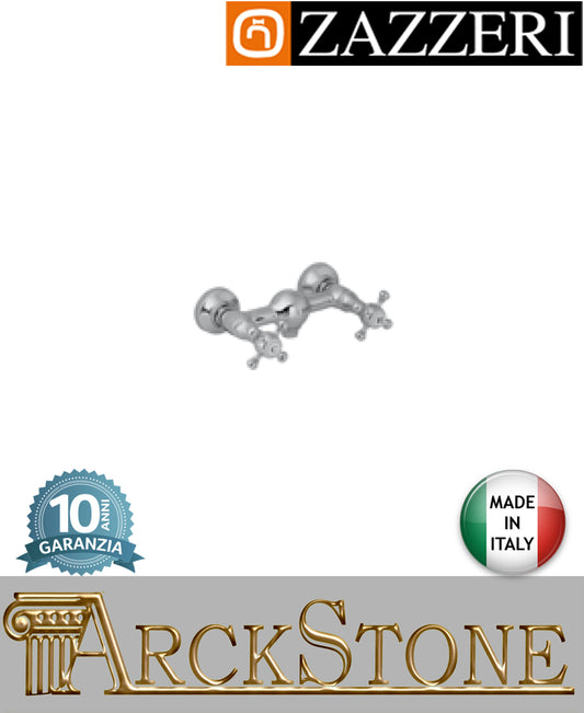 Miscelatore gruppo doccia marca Zazzeri modello Kent 2 finitura ottone cromato parete esterno vitone ceramico 180° senza doccetta flessibile muro arredamento casa arredo bagno garanzia 10 anni qualità made in italy
