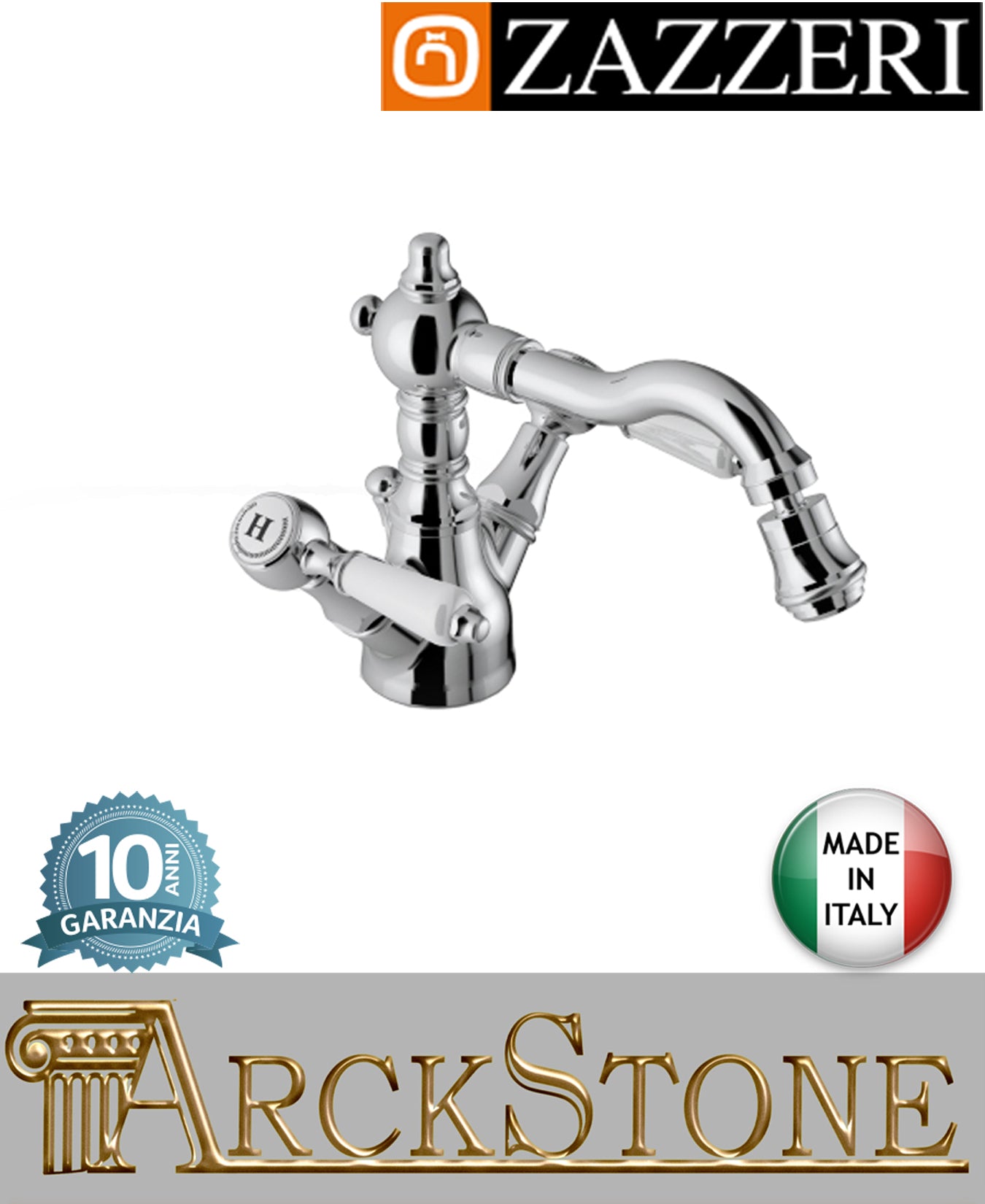 Miscelatore bidet marca zazzeri modello kent 3 finitura ottone cromato appoggio monoforo vitone ceramico 90° acqua arredo bagno arredamento rubinetteria batteria fontana garanzia 10 anni qualità made in italy