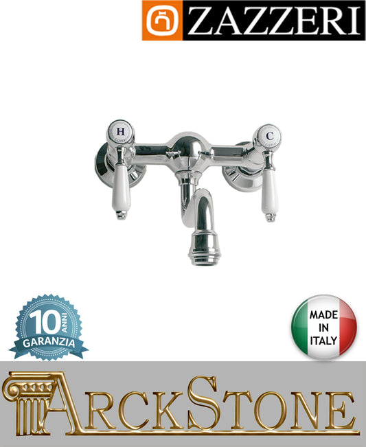 Miscelatore lavello marca Zazzeri modello Kent 3 55020606A00 CRCR finitura ottone cromato parete collo girevole fontana acqua vitone ceramico 90° arredamento casa muro home arredo cucina acqua rubinetteria rubinetto garanzia 10 anni qualità made in italy 