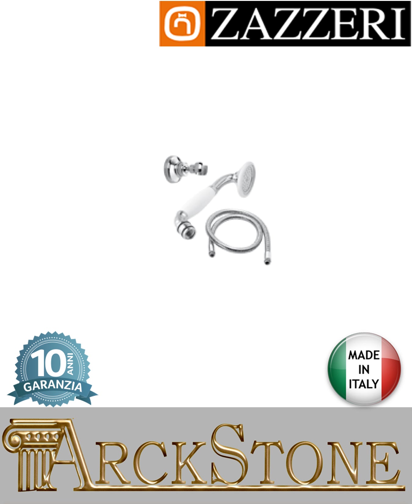 Set doccia marca Zazzeri modello 900 55000412A00 CRCR finitura cromata parete attacco doccetta muro flessibile arredamento casa home arredo bagno acqua azienda certificata design classico autorizzato cromo garanzia 10 anni qualità made in italy