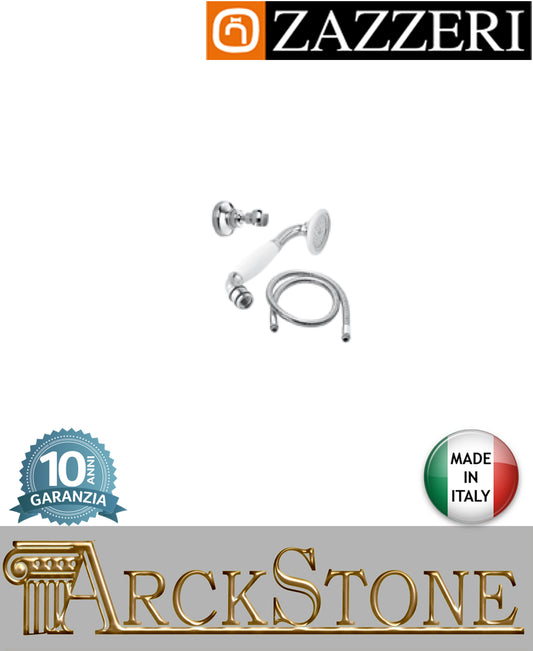 Set doccia marca Zazzeri modello 900 55000412A00 CRCR finitura cromata parete attacco doccetta muro flessibile arredamento casa home arredo bagno acqua azienda certificata design classico autorizzato cromo garanzia 10 anni qualità made in italy