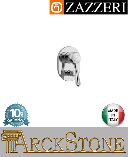 Miscelatore doccia marca Zazzeri modello 900 finitura ottone cromato incasso parete deviatore due 2 vie muro arredamento casa rubinetteria home arredo bagno azienda certificata garanzia 10 anni qualità made in italy