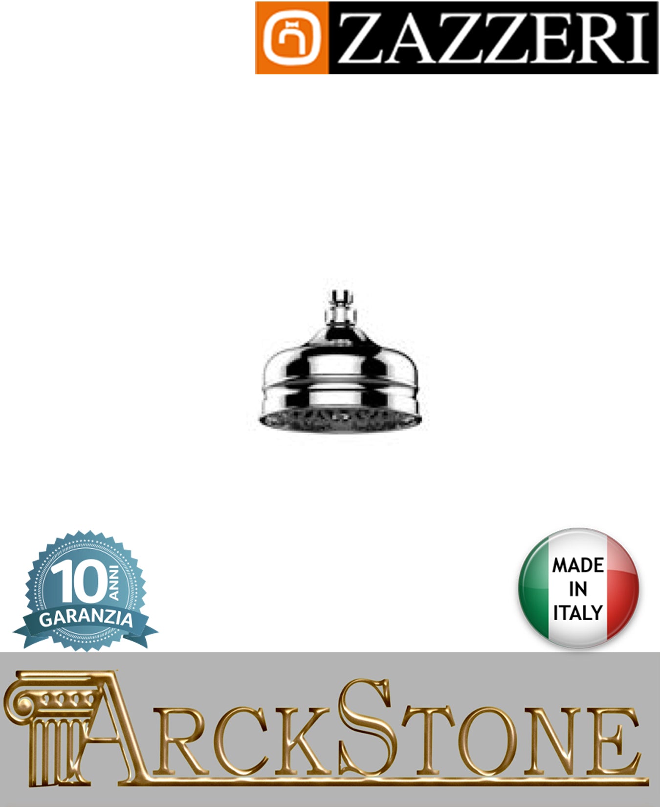 Zazzeri modello 900 Soffione Doccia Anticalcare Diametro Ø150 mm marca finitura cromata parete soffitto rubinetteria arredamento casa home arredo bagno design classico acqua azienda certificata garanzia 10 anni qualità made in italy 