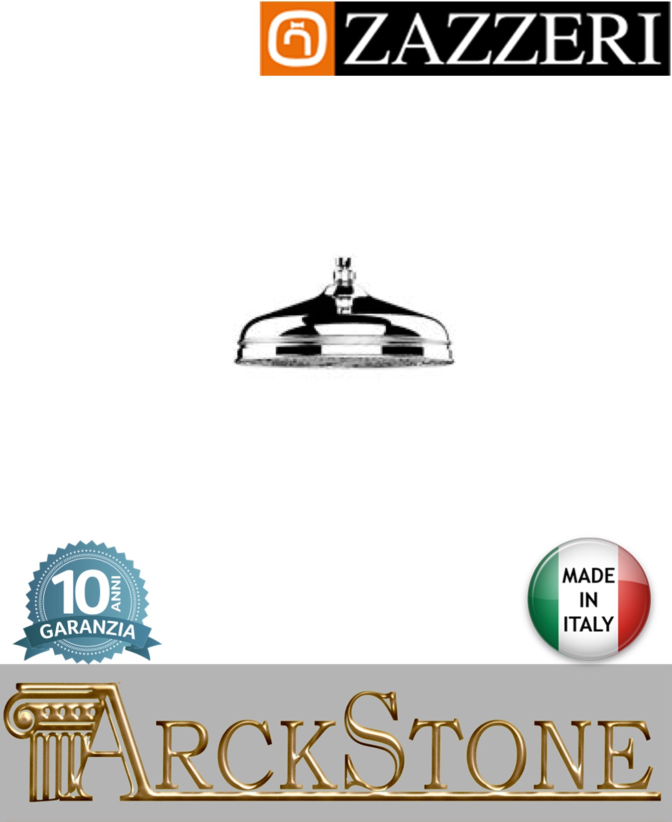 Soffione doccia Ø300 mm Anticalcare marca Zazzeri modello 900 finitura cromata parete soffitto rubinetteria arredamento casa home arredo bagno design classico acqua azienda certificata garanzia 10 anni qualità made 