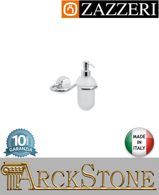 Porta dispenser vetro marca Zazzeri modello 900 finitura supporto ottone cromato parete H150 L170 P150 muro accessori arredo bagno arredamento casa home azienda certificata garanzia 10 anni qualità made in italy