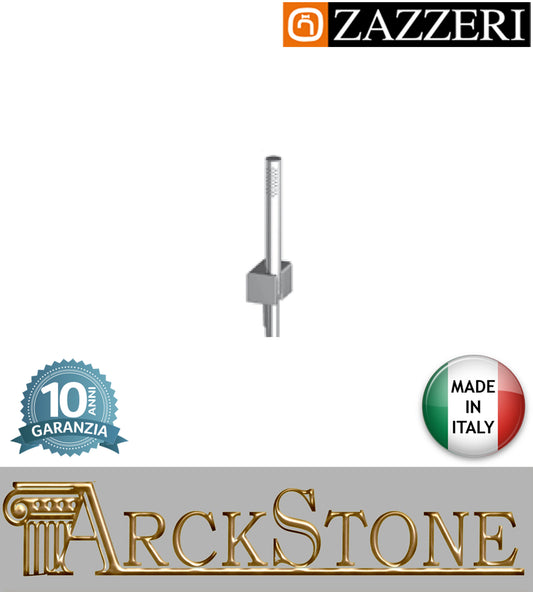 Duplex set doccia marca Zazzeri modello Shower Unix 5700Q419A02 CRCR completo presa acqua cromata doccetta stilo mano flessibile PVC anticalcare parete supporto arredamento bagno muro casa cromo garanzia 10 anni azienda made in italy