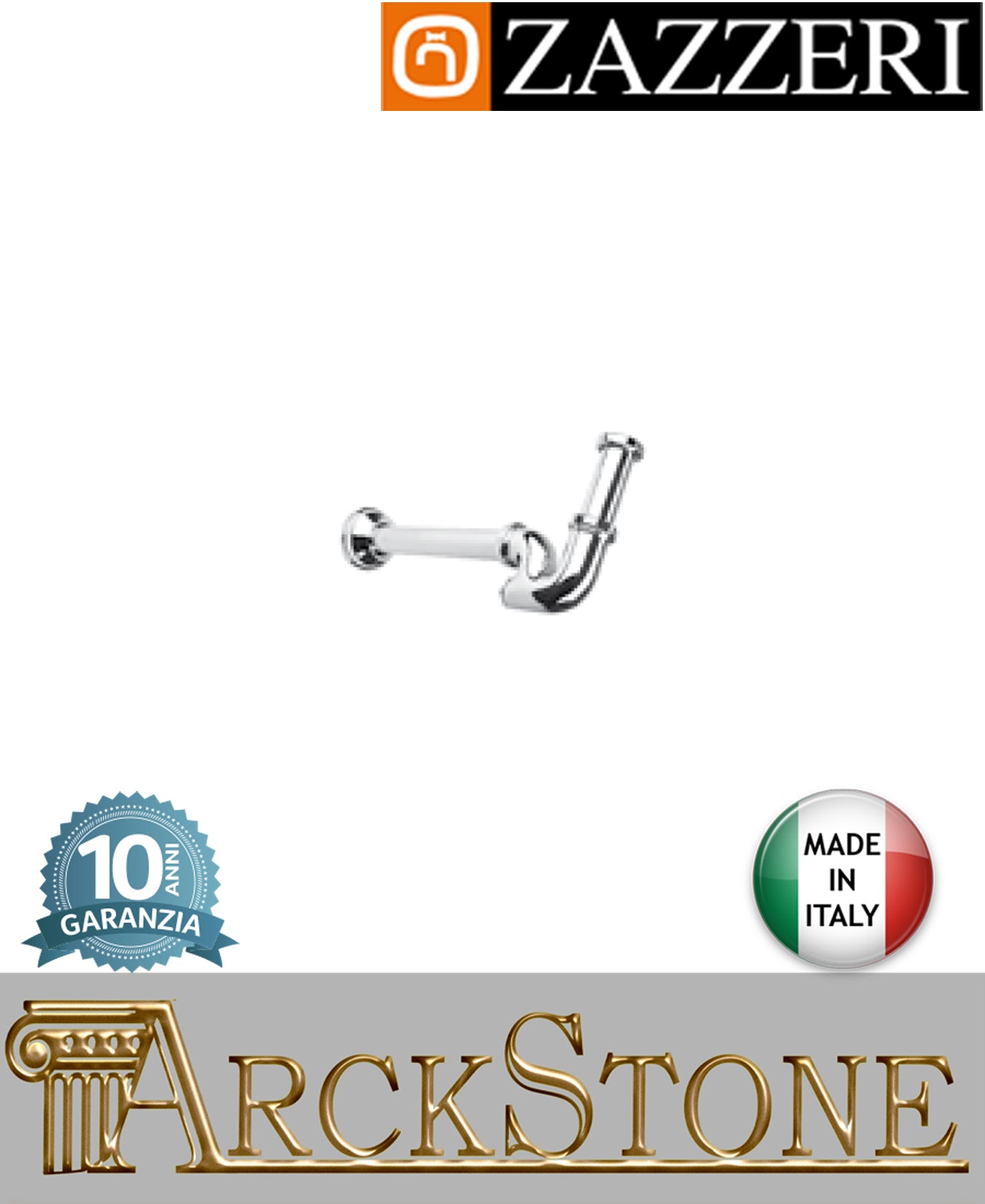 Sifone lavabo marca Zazzeri modello 800 finitura cromata ispezionabile arredamento casa home arredo bagno rubinetteria azienda certificata autorizzato garanzia 10 anni qualità made in italy