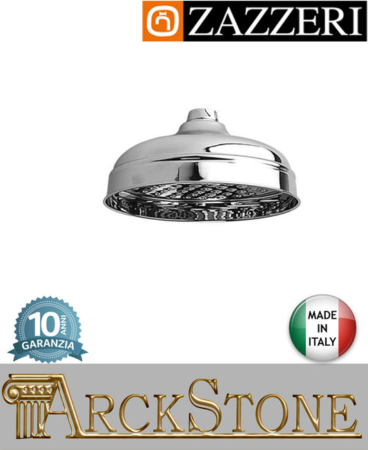 Soffione doccia Ø200 mm marca Zazzeri modello 800 finitura cromata parete soffitto rubinetteria arredamento casa home arredo bagno design classico acqua azienda certificata garanzia 10 anni qualità made in italy 