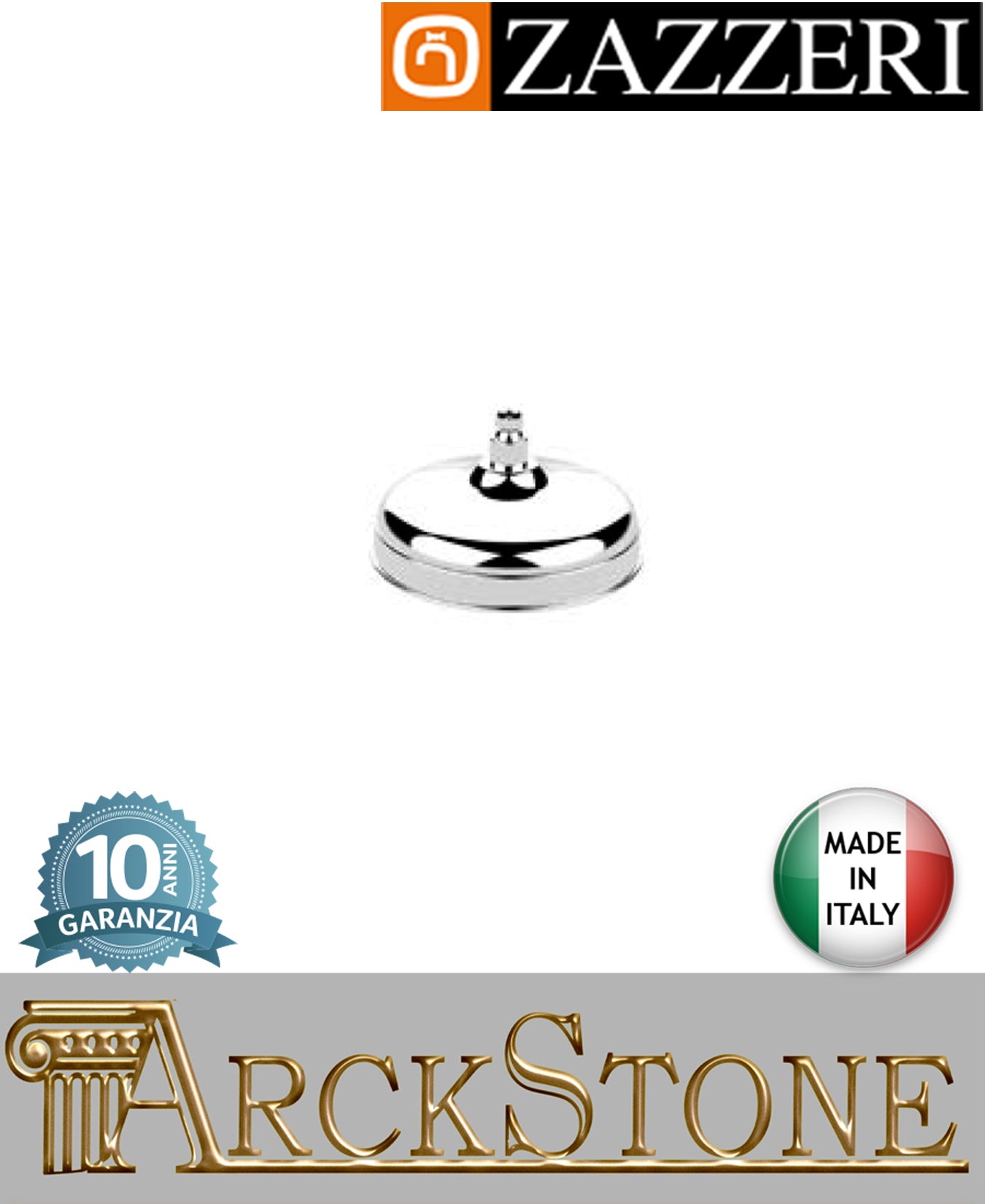 Soffione doccia Ø 200 mm marca Zazzeri modello 800 finitura cromata parete soffitto rubinetteria arredamento casa home arredo bagno design classico acqua azienda certificata garanzia 10 anni qualità made in italy 