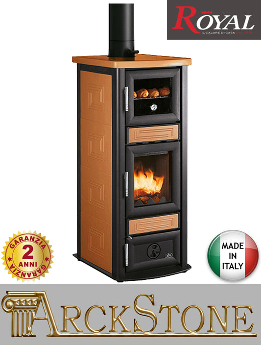 Focolare Stufa Legna Ceramica Royal Palazzetti Stuba Forno Cuoio 7,1 KW